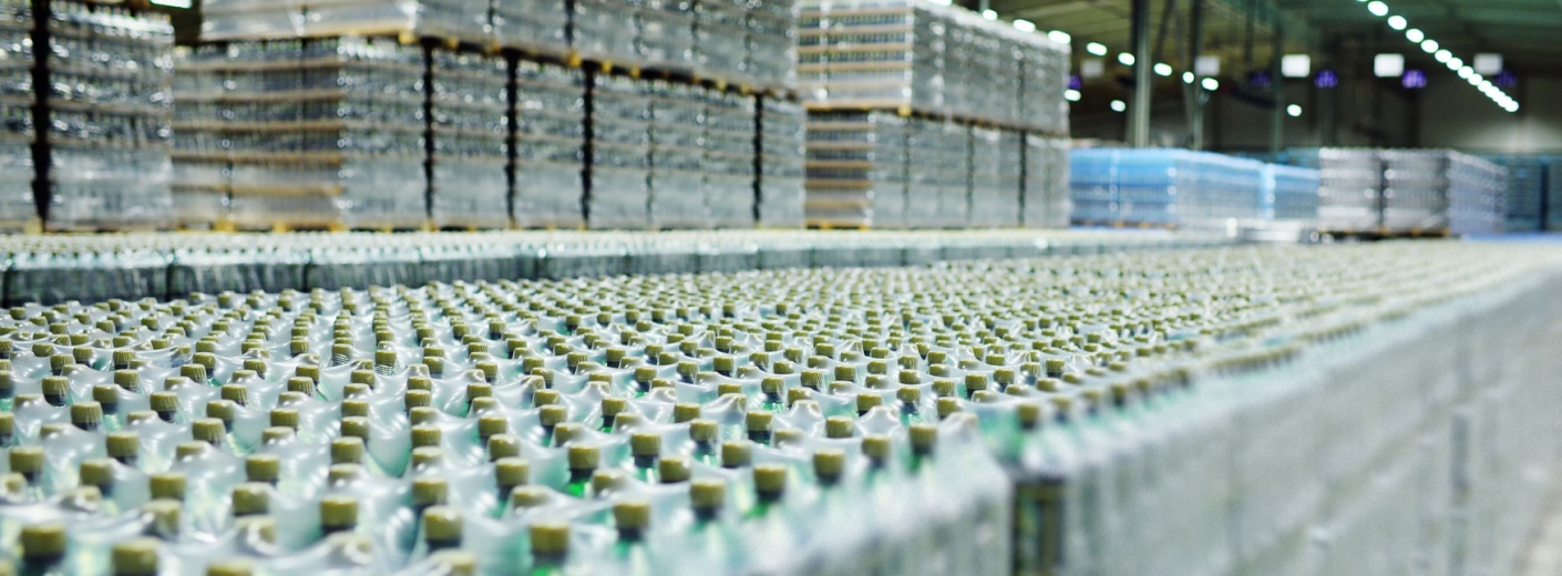 Drinks stored in a warehouse