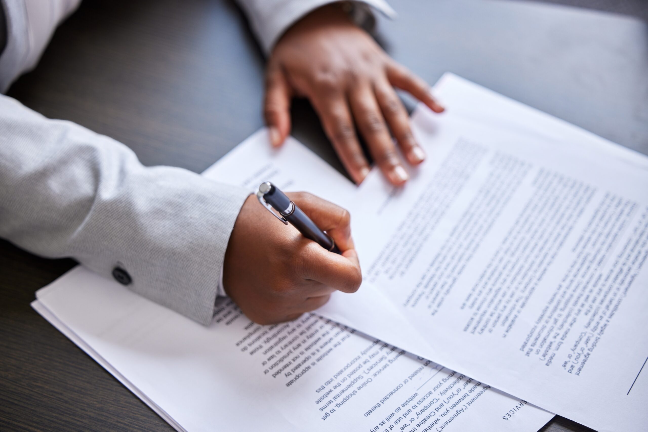 Contract,,Documents,And,Signature,With,Business,Person,In,Office,From