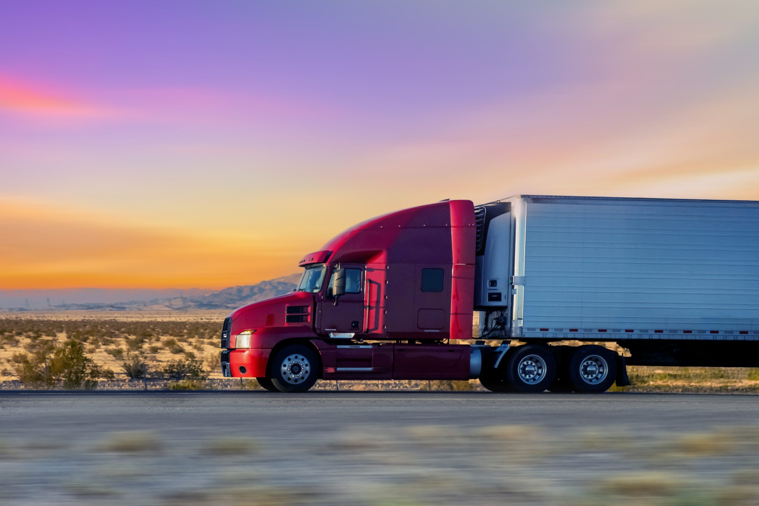Semi,Trucks,On,Highway,,Usa.,Trucking,In,Usa